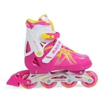 Коньки раздвижные BlackAqua, р. 35-38, для фитнеса, с роликовой платформой, цвет фуксия Коньки раздвижные BlackAqua, р. 35-38, для фитнеса, с роликовой платформой, цвет фуксия