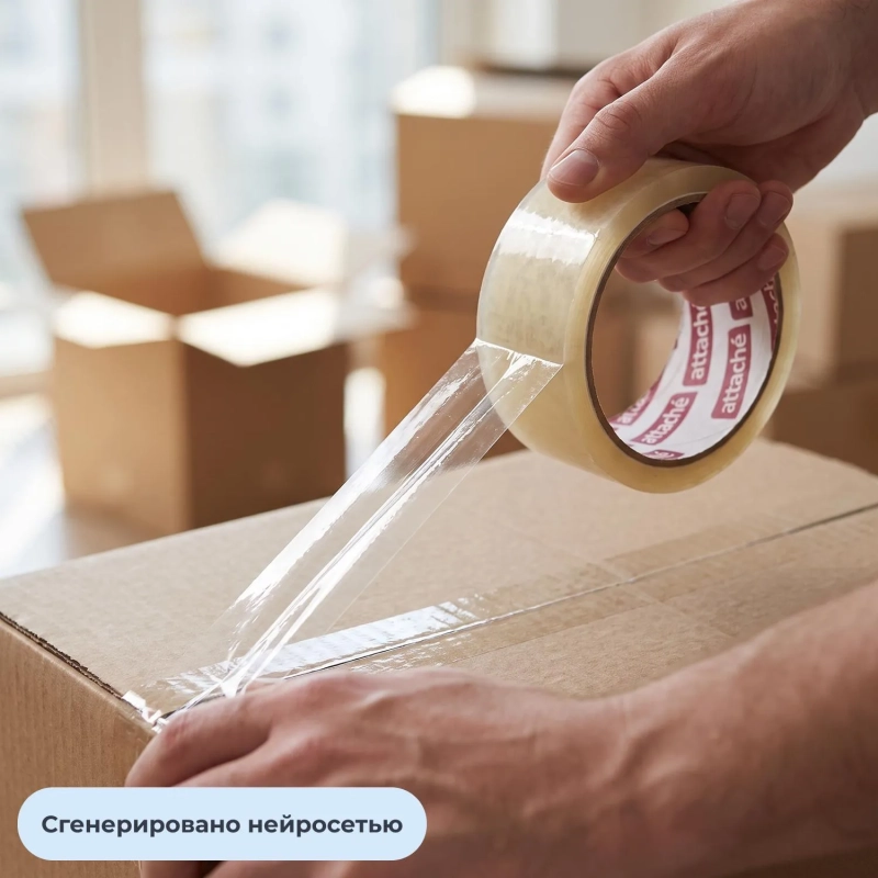 Клейкая лента одностор. упаковоч. ATTACHE 48мм х 60м 40мкм прозр. 6 шт/уп