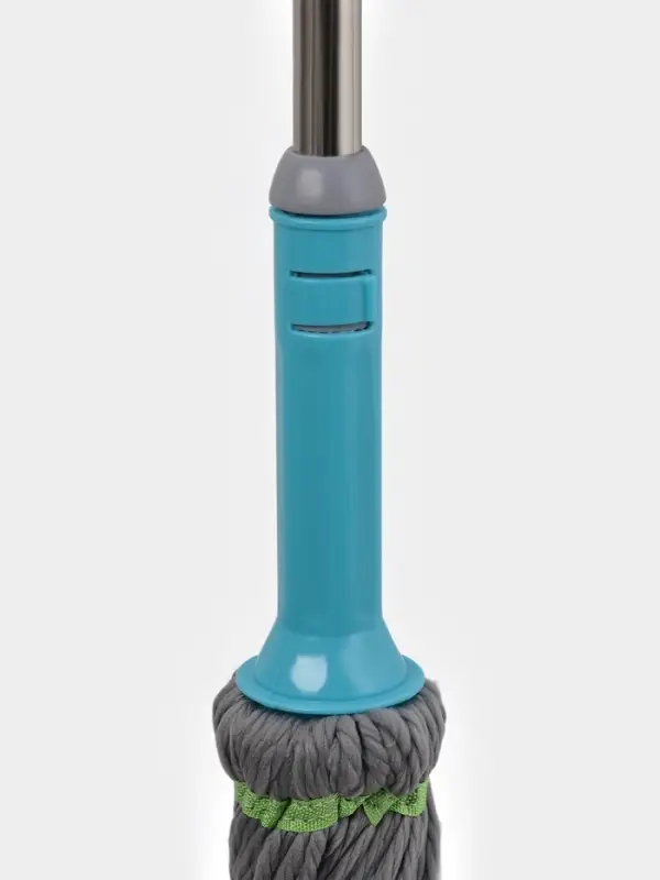 Швабра с отжимом Доляна, верёвочная насадка из микрофибры, нержавеющая телескоп ручка, высота 120 см