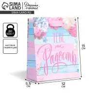 Пакет подарочный ламинированный, упаковка, &laquo;Тебе на радость&raquo;, S 12 х 15 х 5.5 см