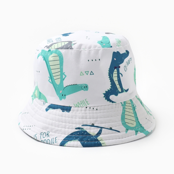 Панама детская KAFTAN "Крокодилы" р.52 белый