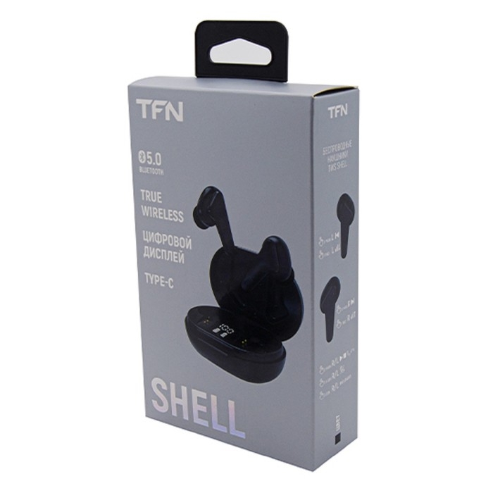 Наушники беспроводные TFN Shell, TWS, BT 5.1, Type-C, 30/300 мАч, сенсор, дисплей, черные Наушники беспроводные TFN Shell, TWS, BT 5.1, Type-C, 30/300 мАч, сенсор, дисплей, черные