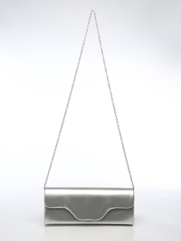 Сумка женская на магните, цвет серебряный