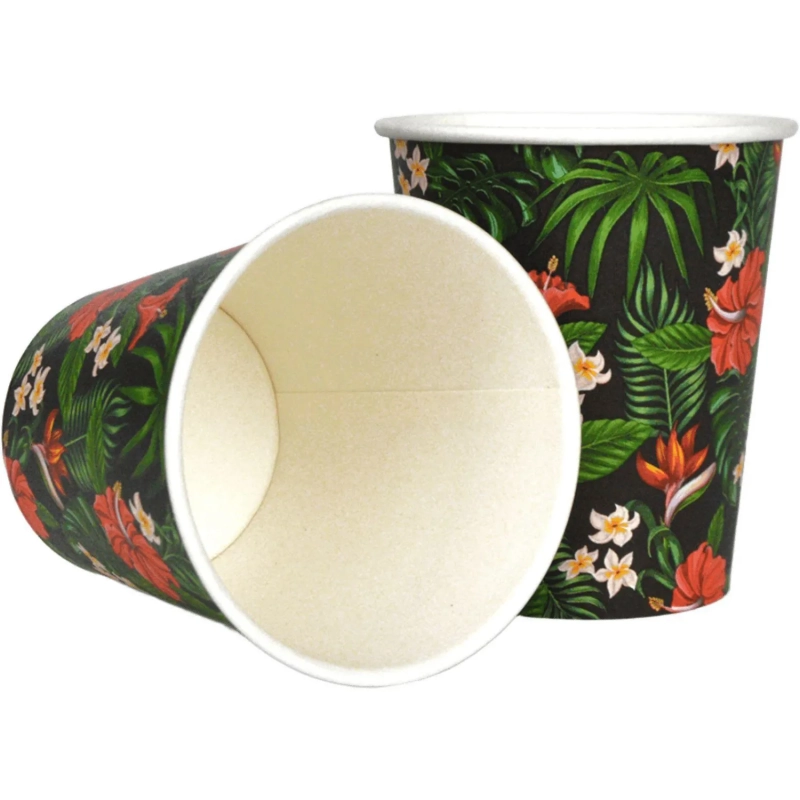 Стакан одноразовый бум односл. 250мл d-80мм Растения 50шт/уп