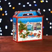 Подарочная коробка «Снеговики» 17.3×6.5×15 см