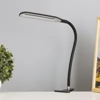 Лампа настольная RISALUX &laquo;Офисный чёрный&raquo;, светодиодная, на прищепке, от USB, 11&times;7.5&times;60.5 см