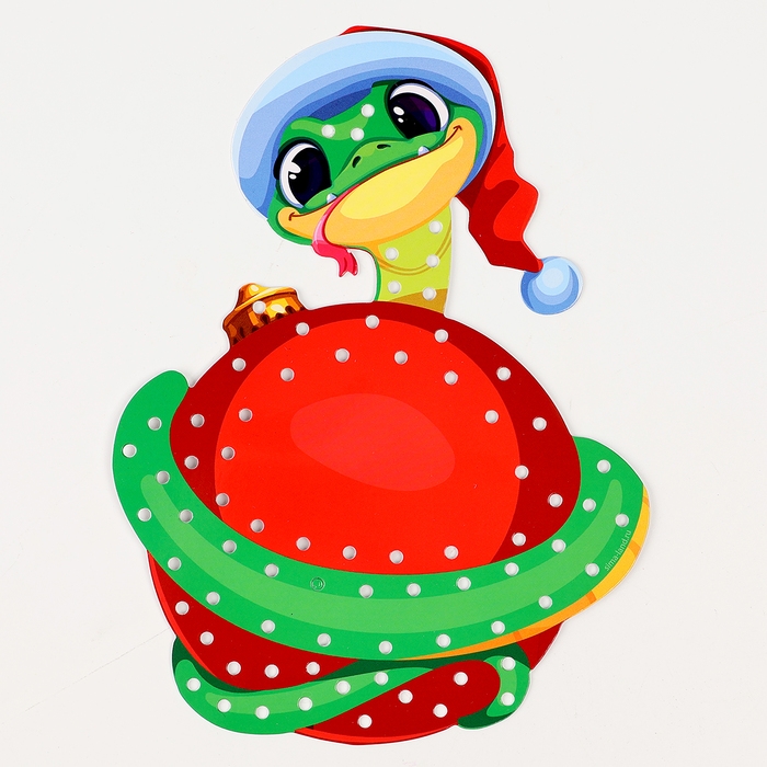 Вышивка пряжей на новый год «Новогодняя змея» на картоне, новогодний набор для творчества, символ года 2025 Вышивка пряжей на новый год «Новогодняя змея» на картоне, новогодний набор для творчества, символ года 2025