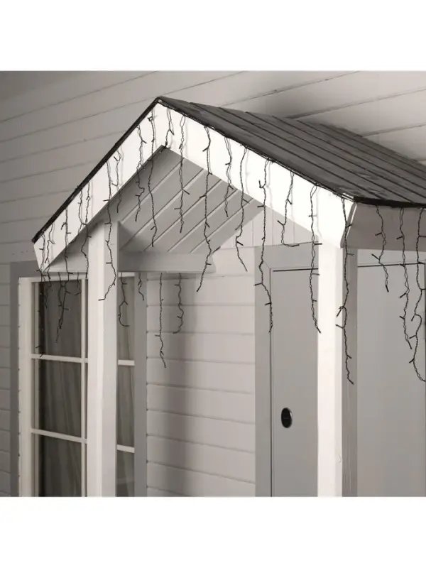 Гирлянда &laquo;Бахрома&raquo; 4&times;0.6 м, IP44, тёмная нить, 180 LED, свечение синее, 8 режимов, 220 В