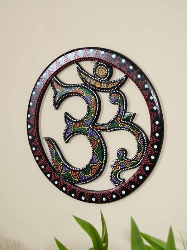 Панно резное МДФ  Панно резное МДФ "ОМ Цветное", 30х30х0,6 см