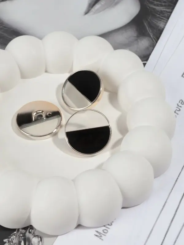 Пуговицы на ножке, пластиковые, d=25 мм, набор 5 шт., чёрные