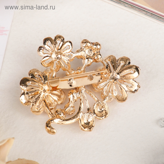 Брошь «Цветы» лютики, цвет фиолетовый в золоте Брошь «Цветы» лютики, цвет фиолетовый в золоте