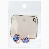 Серьги со стразами &laquo;Эдель&raquo;, овал кружево, синие в розовом золоте