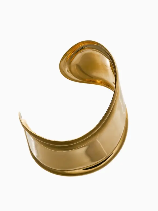 Браслет манжета &laquo;Изгиб&raquo;, d=6 см, цвет золото