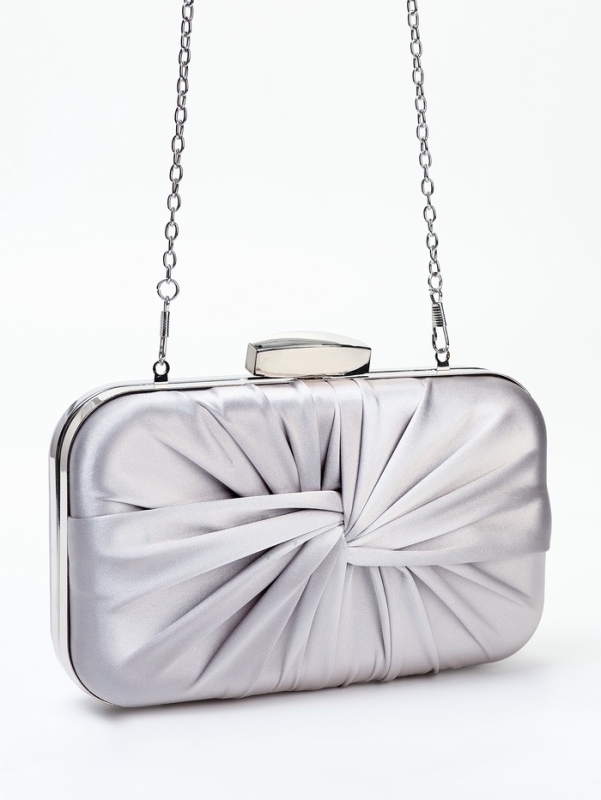 Сумка жен,  20*6*13, отд на фермуаре, цепь, серебро