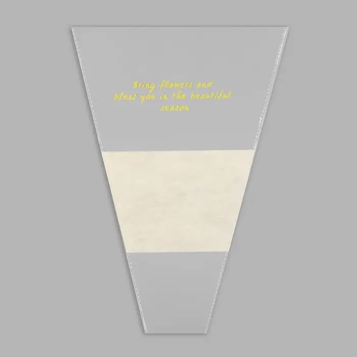 Пакет конус для цветов, с нетканым материалом, 26+7×37 см, жёлтый Пакет конус для цветов, с нетканым материалом, 26+7×37 см, жёлтый