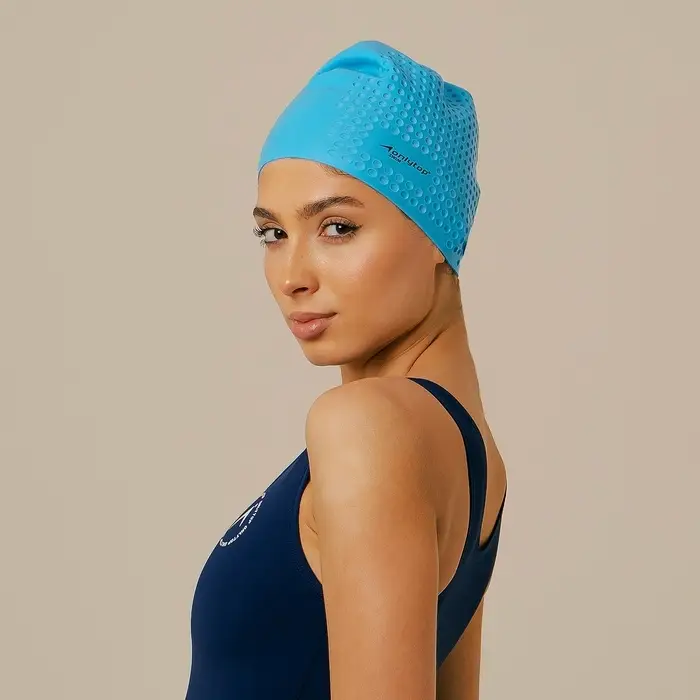 Шапочка для плавания взрослая ONLYTOP Swim, для длинных волос, силиконовая, обхват 54-60 см, МИКС