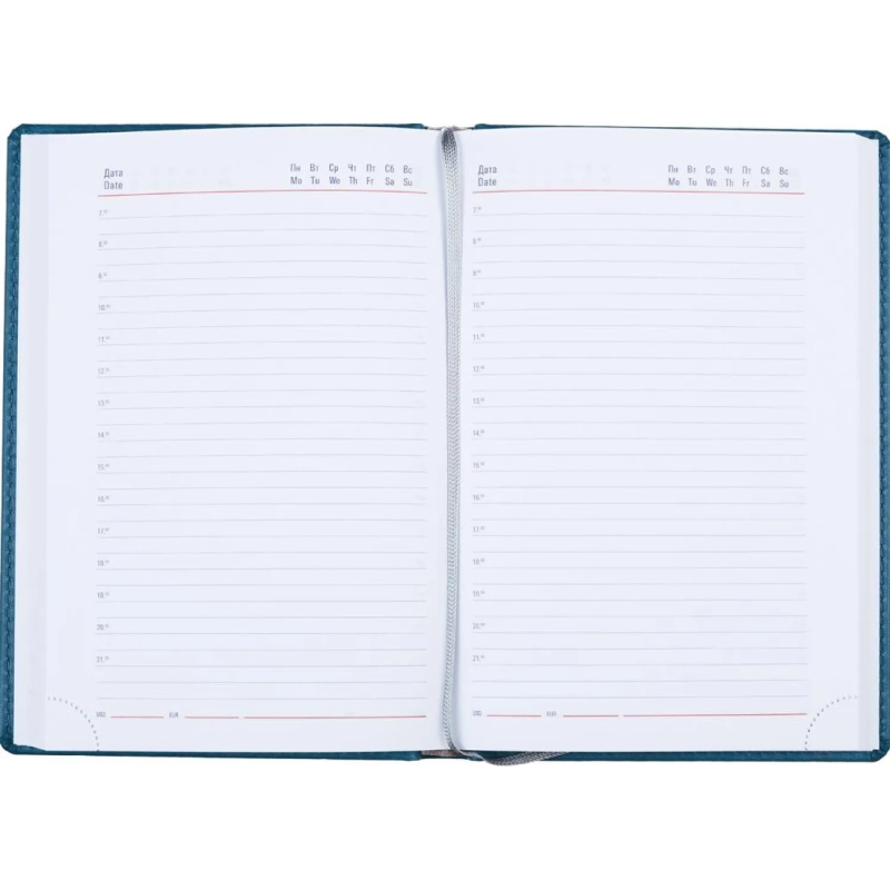 Ежедневник недатированный бирюзовый,А5,143х210мм,176л,ATTACHE Сиам