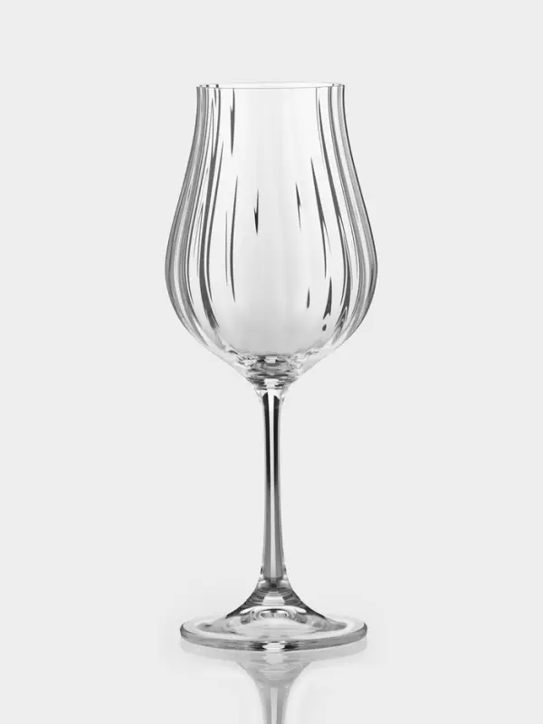 Бокалы для белого вина CRYSTAL BOHEMIA VIREO OPTIC, 400 мл, размер одного бокала 8&times;22 см, набор 2 шт., стекло, прозрачные