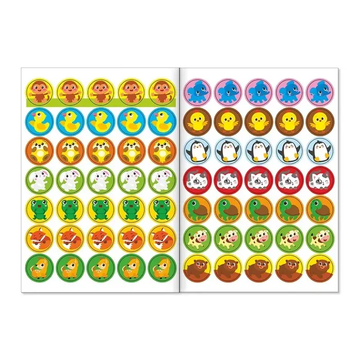 Наклейки - кружочки &laquo;Знакомимся с животными&raquo;, набор 3 шт. по 16 стр.