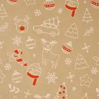 Бумага в тубусе крафтовая в рулоне &laquo;Новогодние мотивы&raquo;, 0.68 &times; 7 м