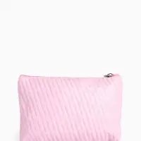 Косметичка на молнии плоская, с подкладкой, маленькая, с принтом, розовая