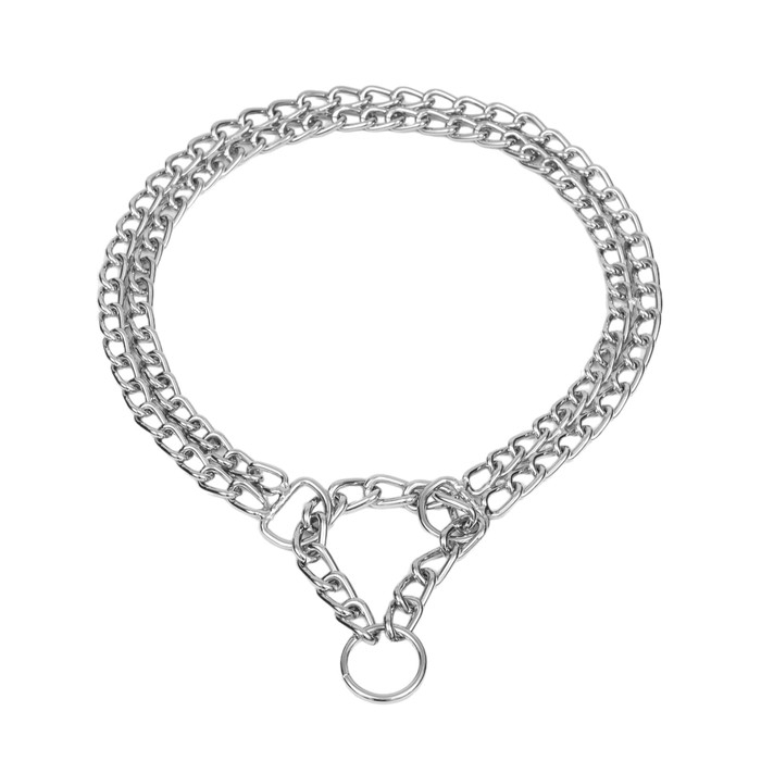 Ошейник - полуудавка металлический двухрядный, 40 см, толщина проволоки 2 мм Ошейник - полуудавка металлический двухрядный, 40 см, толщина проволоки 2 мм