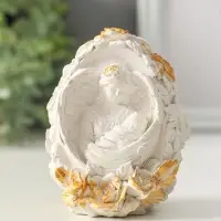 Фигура "Дева" размер 8х6 см, белый с позолотой ,гипс Фигура "Дева" размер 8х6 см, белый с позолотой ,гипс