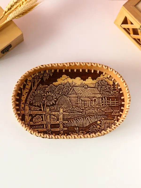 Сухарница Сухарница "Деревенька", 23,5х16х5х4,5 см, береста