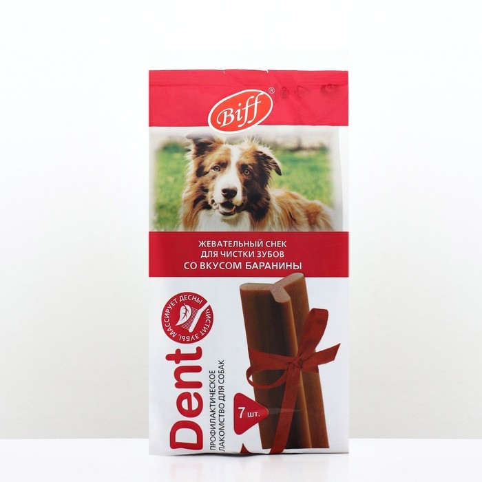 Жевательный снек Biff  DENT со вкусом баранины для собак крупных пород, 270 г Жевательный снек Biff  DENT со вкусом баранины для собак крупных пород, 270 г