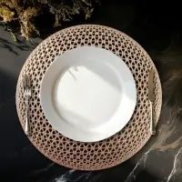 Салфетки сервировочные на стол Доляна &laquo;Сфера&raquo;, d=35.5 см, 4 шт., золотые