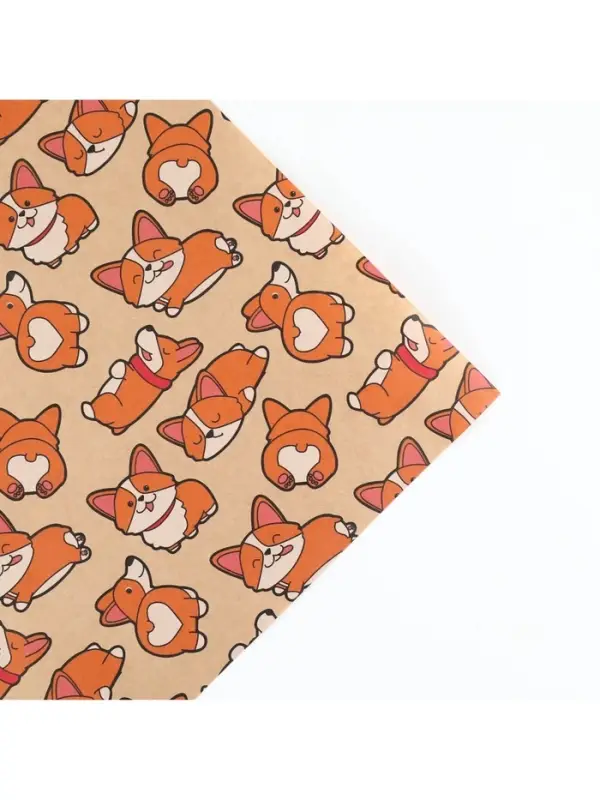 Бумага упаковочная крафтовая «Корги», 70 х 100 см Бумага упаковочная крафтовая «Корги», 70 х 100 см