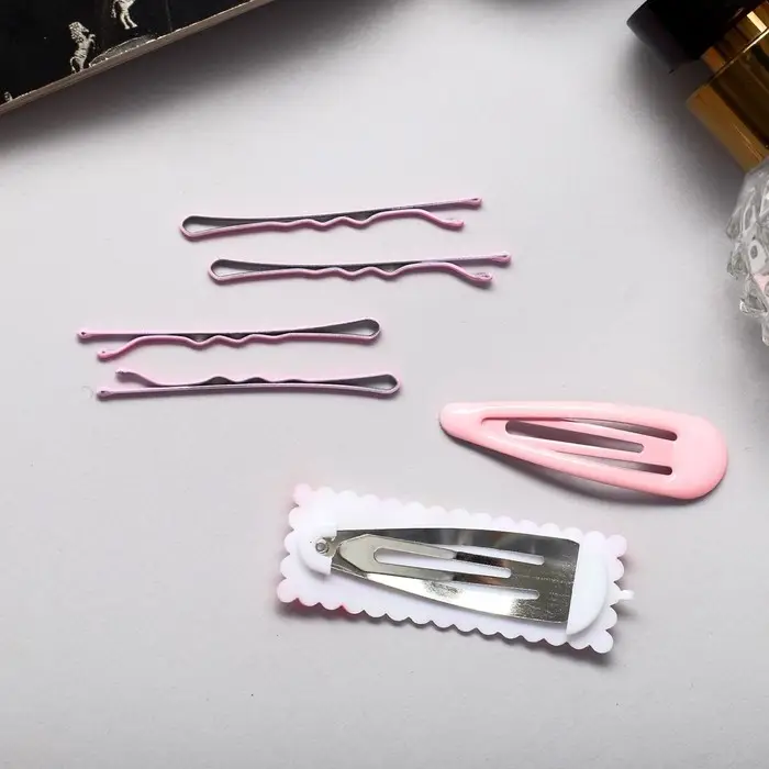 Невидимка для волос  Невидимка для волос "Марлен" (набор 10 шт) 5 см, розовый