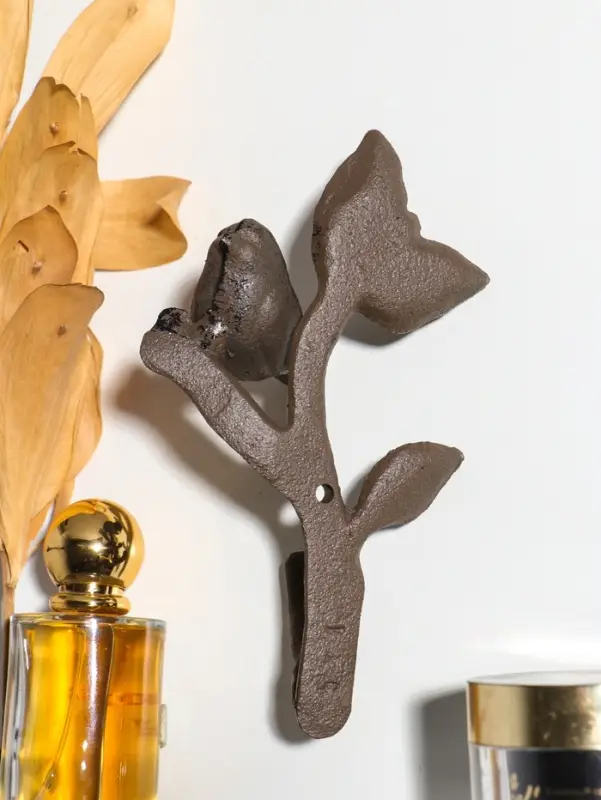 Крючок настенный &laquo;Воробушек на веточке&raquo;, ключница декоративная, чугун, 10&times;6&times;17 см