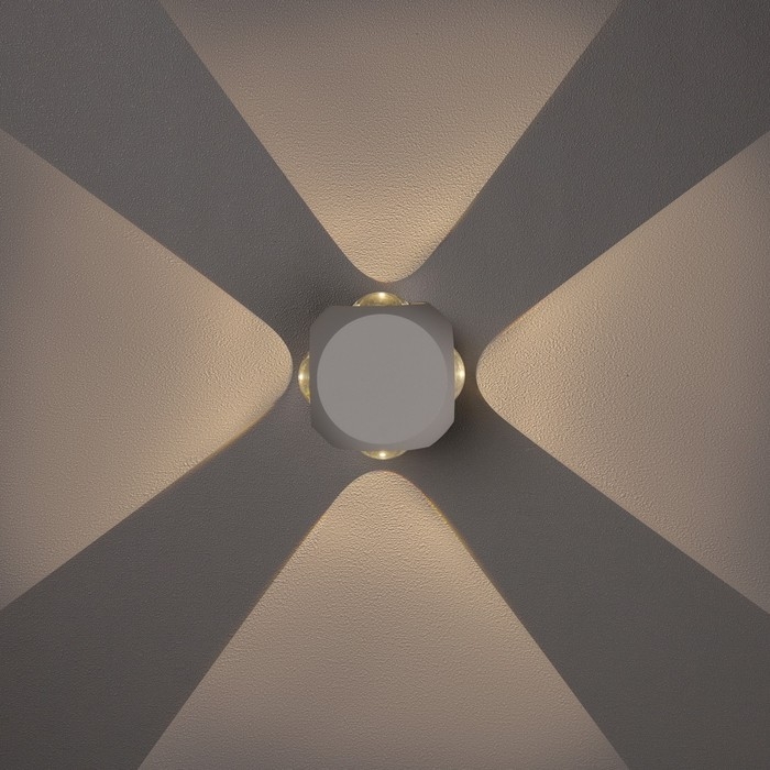 Светильник фасадный «Кубик», FSD-014, 4 Вт, 3000К, 2 луча, IP65, 220 В, металл, белый Светильник фасадный «Кубик», FSD-014, 4 Вт, 3000К, 2 луча, IP65, 220 В, металл, белый