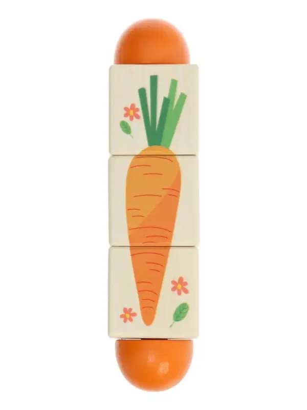Кубики деревянные на оси &laquo;Овощи&raquo;, 3 кубика