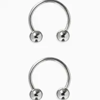 Пирсинг в бровь циркуляр, шар, d=10 мм, пара, цвет серебро