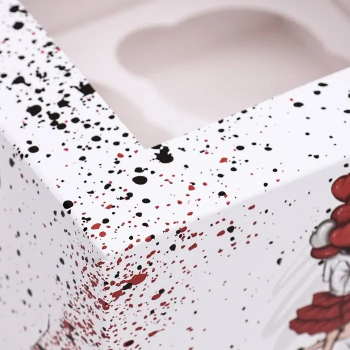 Упаковка на 4 капкейка с окном, «Вечная любовь» 16×16×10 см Упаковка на 4 капкейка с окном, «Вечная любовь» 16×16×10 см