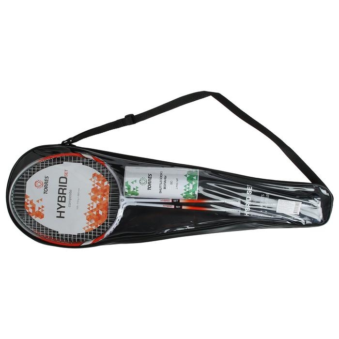 Набор для бадминтона TORRES Hybrid: 2 ракетки, 3 волана Набор для бадминтона TORRES Hybrid: 2 ракетки, 3 волана