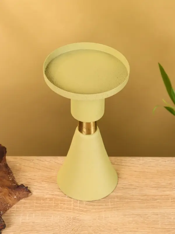 Подсвечник на 1 свечу текстурный "Оливковый" 10,5х10,5х19,5 см