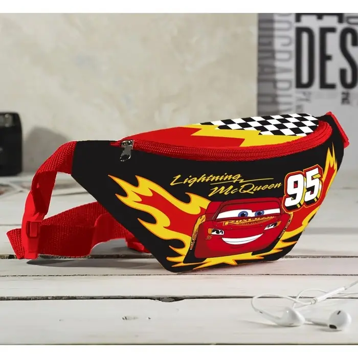 Сумка поясная детская для мальчика, 25&times;6&times;13 см, Тачки
