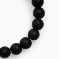 Браслет из бусин &laquo;Агат чёрный&raquo;, d=5.5 см, шар №10, чёрный