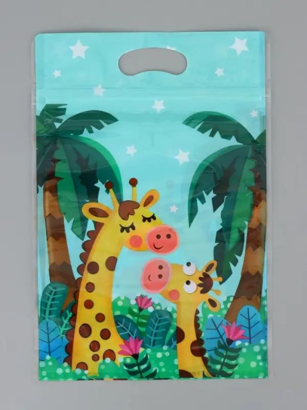 Пакет подарочный, с zip-lock застежкой, Пакет подарочный, с zip-lock застежкой, "Жираф", 15х23 ± 1см
