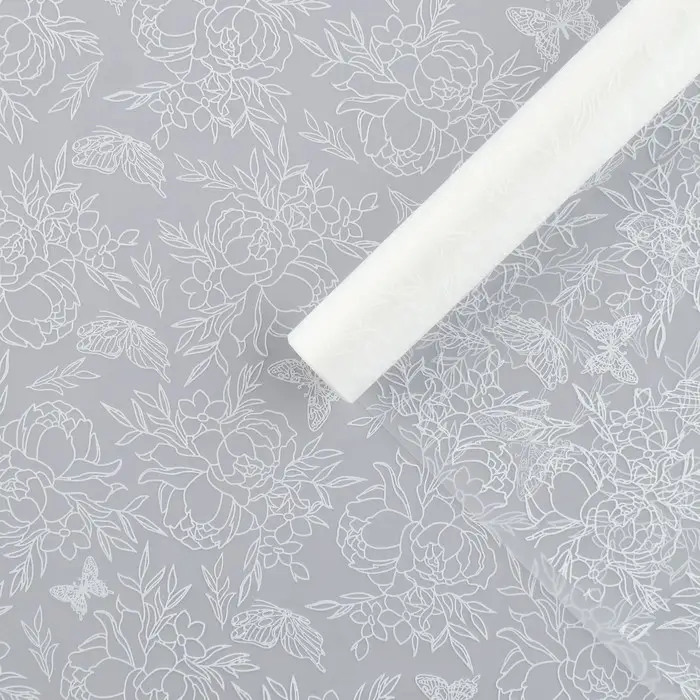 Плёнка для цветов упаковочная матовая «Контурные цветы» 0.7 х 8 м, 40 мкм Плёнка для цветов упаковочная матовая «Контурные цветы» 0.7 х 8 м, 40 мкм