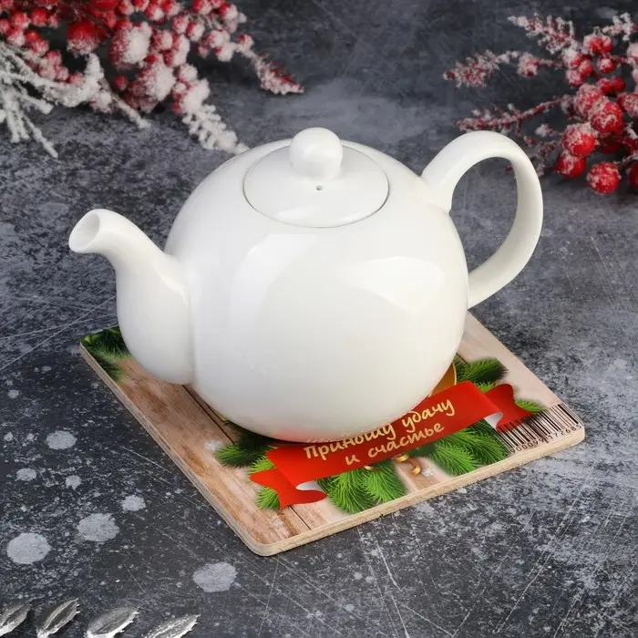 Подставка под горячее Доляна «Приношу удачу и счастье», деревянная Подставка под горячее Доляна «Приношу удачу и счастье», деревянная