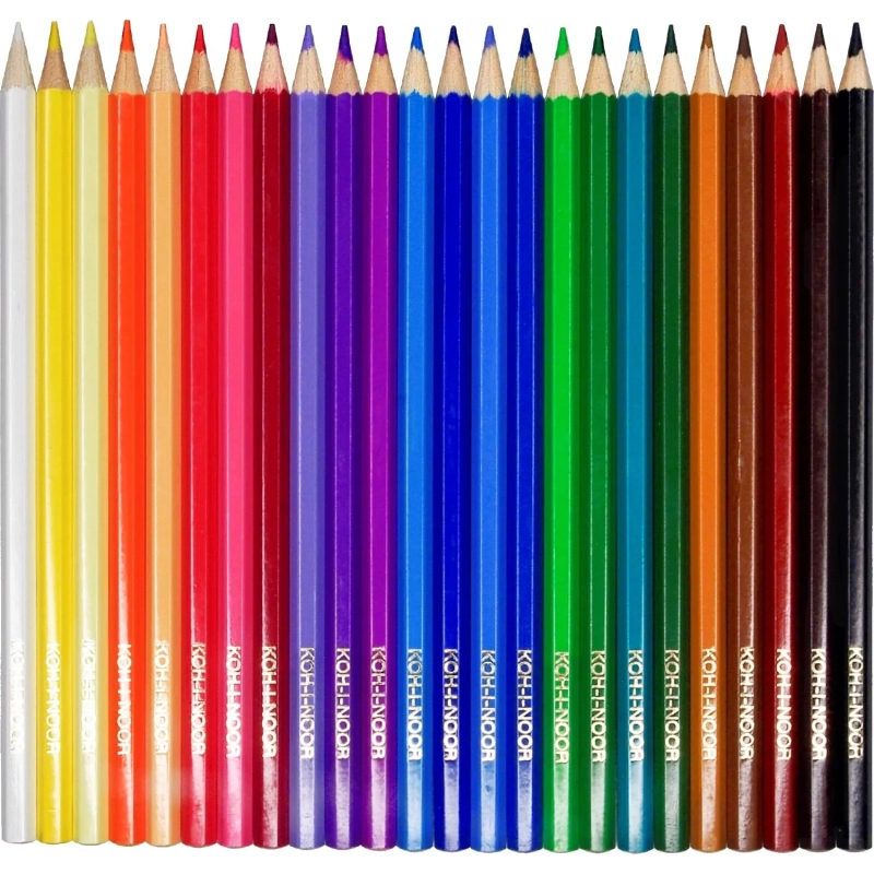 Карандаши цветные RED LION 3554, 24цв\уп, картон.упак. с подвесом