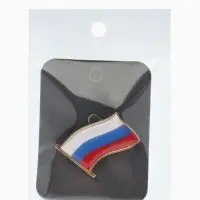 Брошь "Флаг России", триколор в золоте