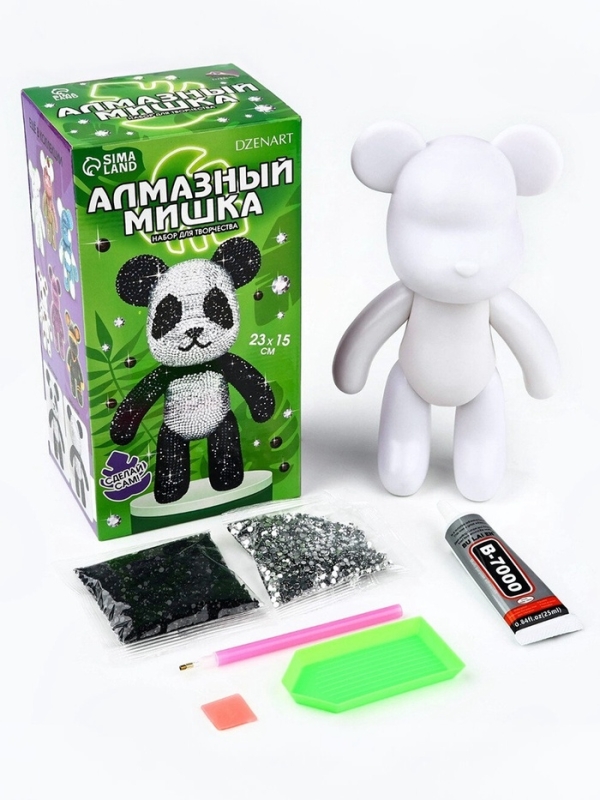 Алмазная мозаика на фигурке с полным заполнением «Мишка стразами», панда Алмазная мозаика на фигурке с полным заполнением «Мишка стразами», панда