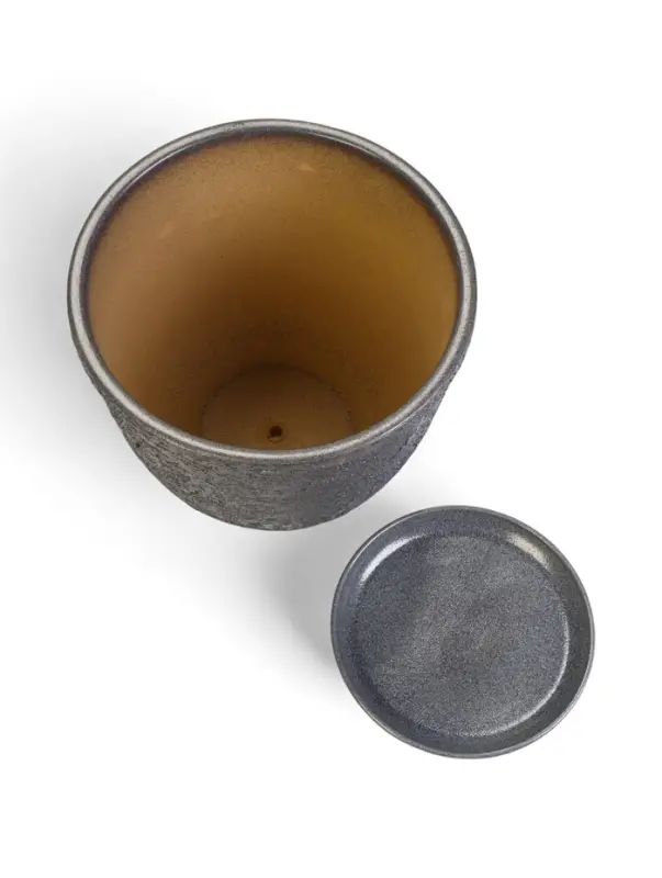 Горшок цветочный с поддоном 7,5 л, керамика  Горшок цветочный с поддоном 7,5 л, керамика "Шагрень" (М)