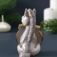 Свеча фигурная "Лошадка с подковой" 5,5х6х9 см, цв. серебро