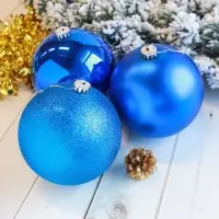 Ёлочные шары &laquo;Гиганты&raquo;, d=15 см, набор 3 шт., синие